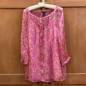 Ralph Lauren Floral Silk Crepe Blouse with camisole Sz 1X